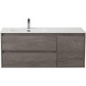 База под раковину подвесная BELBAGNO KRAFT-1200-2C-1A-SO-CG-L с двумя выкатными ящиками и одной распашной дверцей, левосторонняя, Cemento Grigio, 1200x460x500